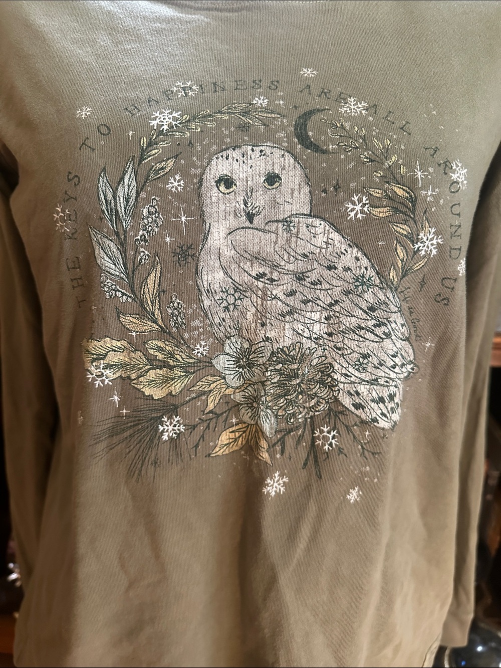 Life Is Good Crusher Long Sleeve Tee Forest Key Magical Night Owl Medium M